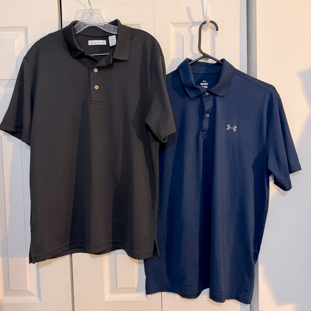 (2) Men’s golf-type shirts. Size Medium